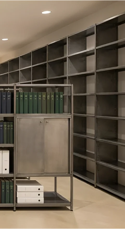 Modern wall shelving by wall-mounted rack manufacturers in Nagpur for libraries